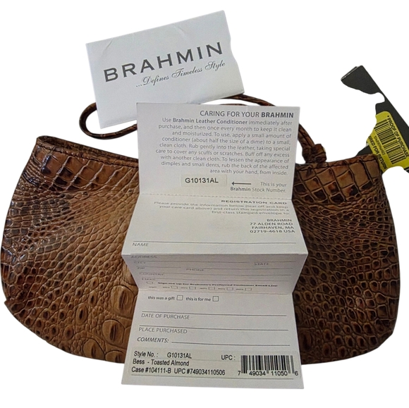Brahmin Vintage NWT! Brahmin Bess Wristlet in Toasted Almond - Picture 4 of 7